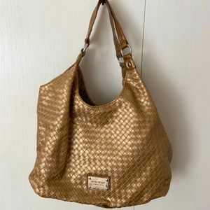 Nine West Gold Faux Leather Handbag